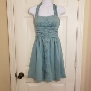 Max Rave Teal Halter Mini Dress
